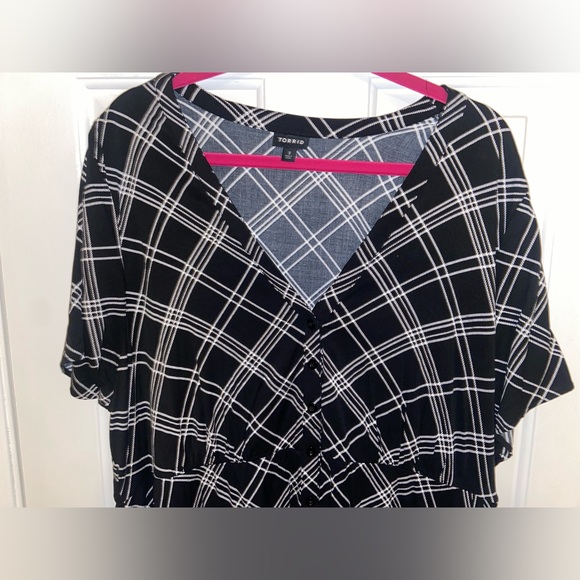 Torrid Plaid Button Front Challis Shirt Dress - Picture 4 of 8